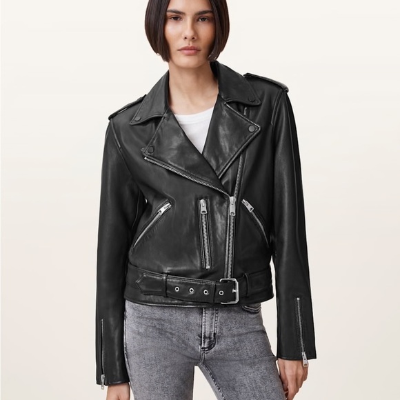 Allsaints Balfern Leather Jacket - Picture 3 of 16